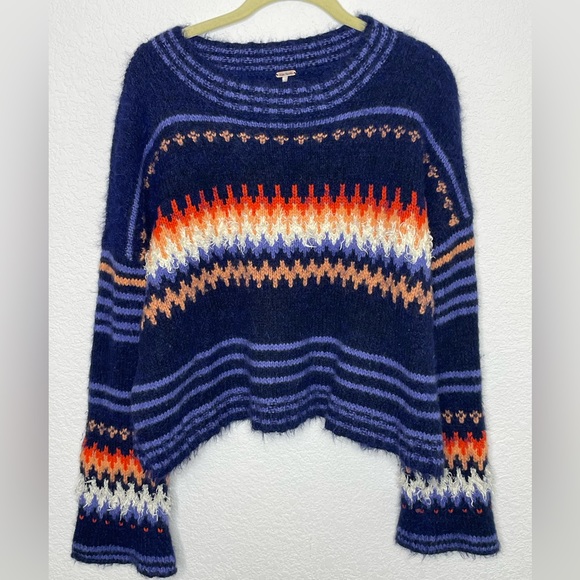 Free People Sweaters - Free People sweater sz large women’s blue wool blend